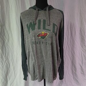 NHL Wild Gray and Dark Green Hoodie